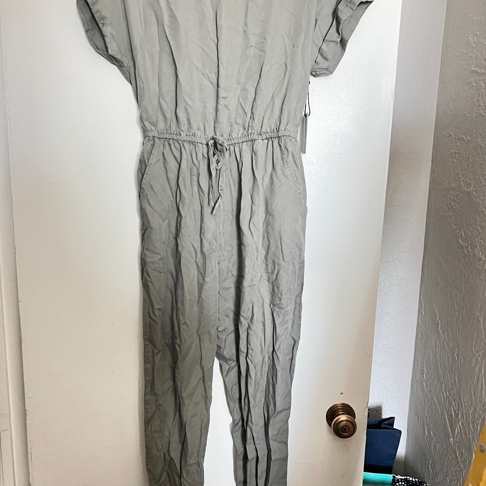 Light Gray Drawstring Jumpsuit